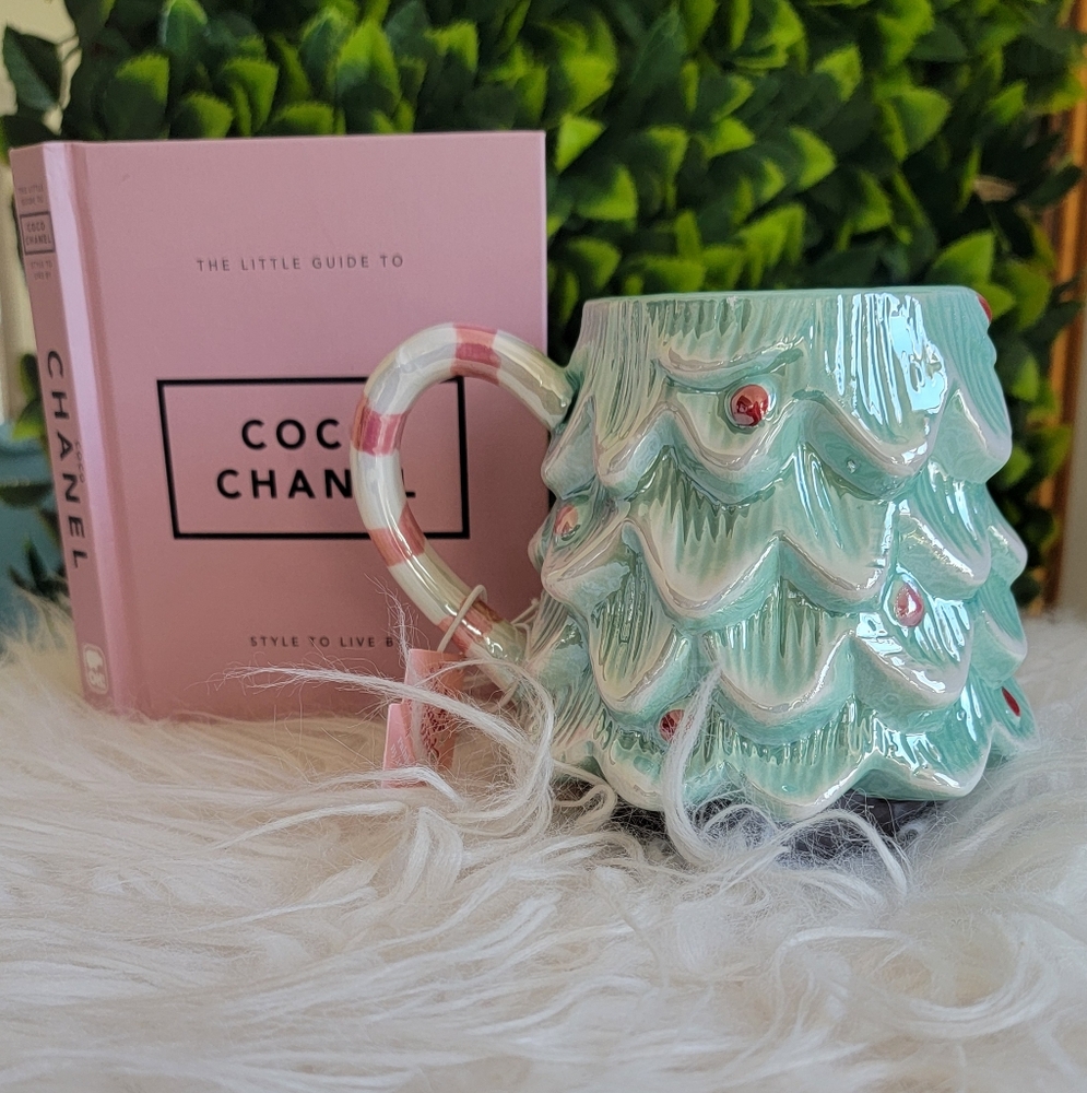 LAST ONE π NWT - Iridescent Mint Green Christmas Tree Coffee Mug π - Picture 5 of 5